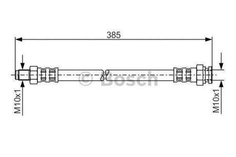 CITROEN шланг гальмівний задн. лів. внутрішній. Jumper 94- BOSCH 1987481018