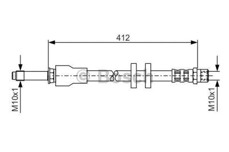 Гальмівний шланг (передній) Volvo XC90 2.5-4.4 02-14 (L=368mm) BOSCH 1987481021