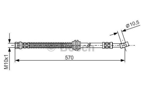 Шланг гальмівний передн. лів. KIA Carnival -01 BOSCH 1987481068