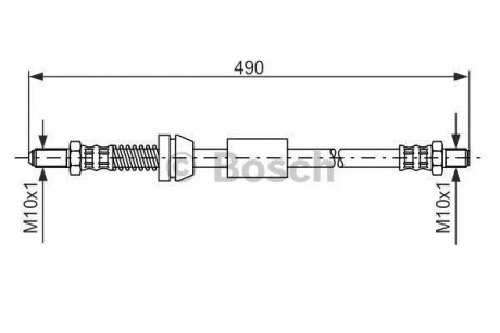 Шланг гальмівний передн. прав. KIA Carnival -01 BOSCH 1987481069