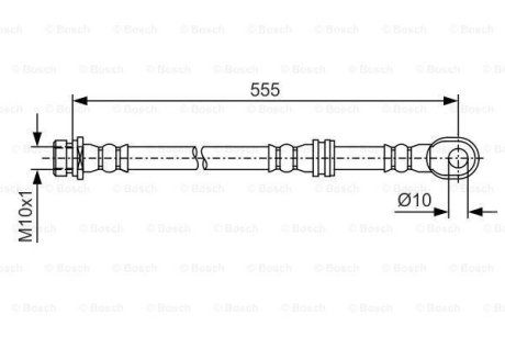 Шланг тормозной (задний) Mitsubishi Pajero IV 06- (L=555mm) BOSCH 1 987 481 087