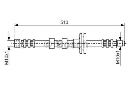 Гальмівний шланг (передній) Land Rover Range Rover III 02-12 (L=481mm) BOSCH 1 987 481 157