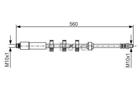 PEUGEOT шланг гальмівний передн.406 95- BOSCH 1987481290