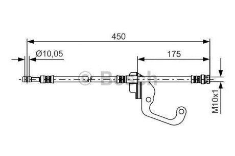 Шланг гальм. передн. прав. HYUNDAI GALLOPER -03 BOSCH 1987481377