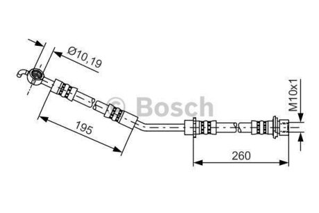 Шланг гальм. передн. лів. TOYOTA YARIS -12 BOSCH 1987481407