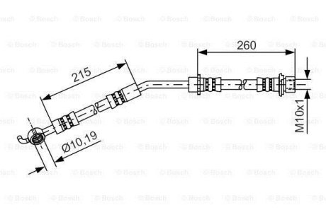 Шланг гальм. передн. прав. TOYOTA Yaris -13 BOSCH 1987481410