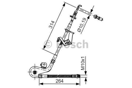 Гальмівний шланг (передній) Citroen C5/C6/Peugeot 407 05- (R) BOSCH 1 987 481 428