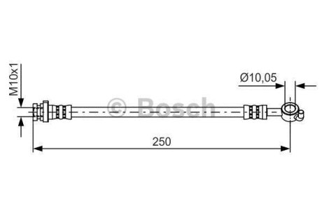 Шланг тормозной (задний) Nissan Qashqai 07-13 (R) (L=243mm) BOSCH 1 987 481 435