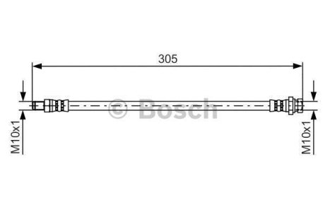 Шланг тормозной (задний) Mitsubishi Outlander 06-13 (L=281mm) BOSCH 1 987 481 442