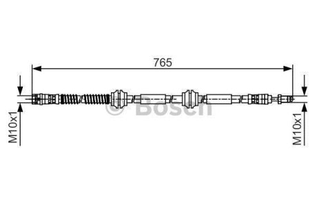 VW гальмівний шланг передній TOUAREG 02-, PORSCHE BOSCH 1987481473