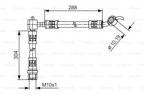 Шланг гальм. передн. прав. TOYOTA YARIS -05 BOSCH 1987481485