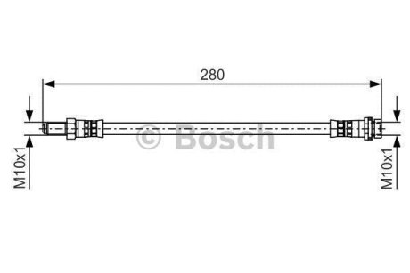 Гальмівний шланг (зад) Ford Transit 06-14 (L=255мм) BOSCH 1 987 481 488