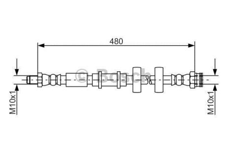 Шланг гальм. передн. FIAT PALIO 96- BOSCH 1987481552