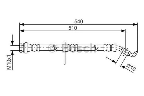 Шланг гальмівний передн Opel Agila -14 BOSCH 1987481560