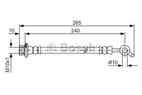 Гальмівний шланг (зад) Nissan X-Trail/Rogue/Renault Koleos 07- (L=240mm) (R) BOSCH 1 987 481 571