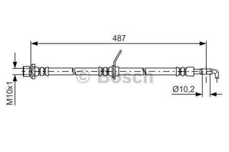 Шланг гальм. задн. лів. TOYOTA AVENSIS -03 BOSCH 1987481634