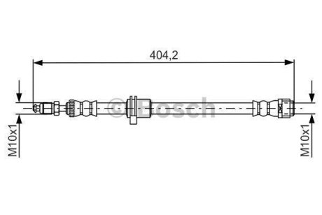 Гальмівний шланг (передній) Mini (F55/F56/F57) 13- (L=360 мм) BOSCH 1 987 481 679