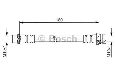 Шланг тормозной (задний) Renault Kangoo 08- (L) (L=180mm) BOSCH 1 987 481 682