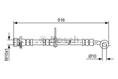 Шланг тормозной (передний) Honda Accord 08- (R) BOSCH 1 987 481 730