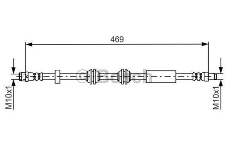 Шланг гальмівний передн. DB W205, W213 BOSCH 1987481748