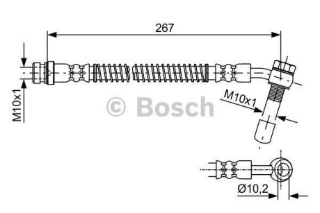 Шланг гальм. передн. прав. HYUNDAI ATOS -08 BOSCH 1987481757