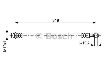 Шланг гальм.передн. HYUNDAI PONY -95 BOSCH 1987481758