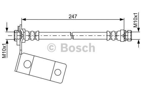 Шланг гальм. задн. HYUNDAI SANTA FE -06 BOSCH 1987481765