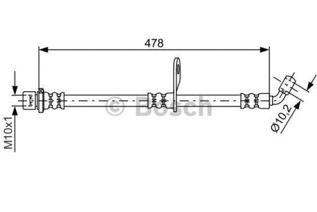 Шланг гальм. задн. лів. SUBARU FORESTER 08- BOSCH 1987481815