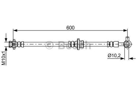 Шланг гальм передн. прав. NISSAN TIIDA -11 BOSCH 1987481827