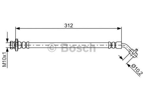 Шланг гальмівний задн. лів. NISSAN Pathfinder 04-12 BOSCH 1987481839