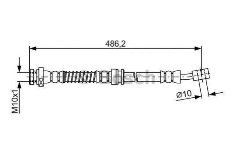 HYUDAI шланг гальмівний передній лів. Trajet 00- BOSCH 1987481866