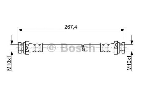 Шланг гальм. задн. лів. HYUNDAI i10 -13 BOSCH 1987481873