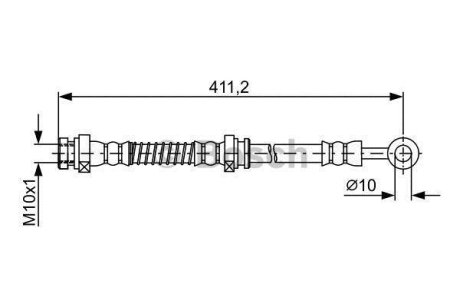 HYUNDAI шланг гальмівний задн. лів. i10 BOSCH 1987481874