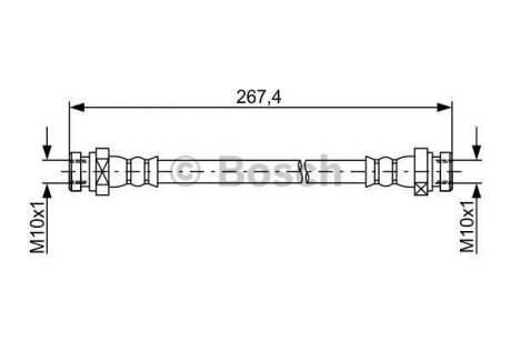 Шланг гальм. задн. прав. HYUNDAI i10 -13 BOSCH 1987481886