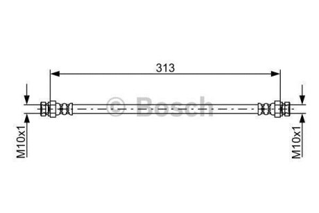 Шланг гальм. задн. лів. HYUNDAI H-1 -07 BOSCH 1987481897