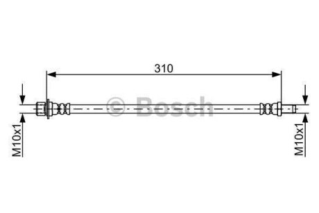 Шланг гальм. задн. внут. TOYOTA LAND CRUISER -97 BOSCH 1987481901