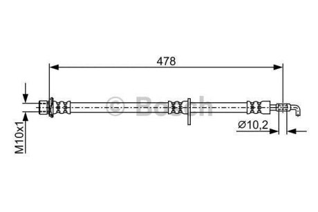 Шланг гальм. передн. прав. LEXUS RX 08- BOSCH 1987481926