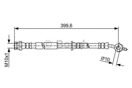 MAZDA гальмівний шланг передн. прав 2 07- BOSCH 1987481946