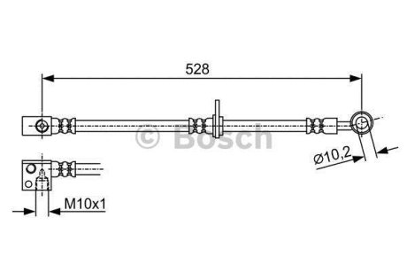 Шланг гальм. передн. прав. HONDA JAZZ -08 BOSCH 1987481974