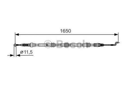 Трос гальмівний (зад) VW T5 04-09 (1650/1285мм) BOSCH 1 987 482 016