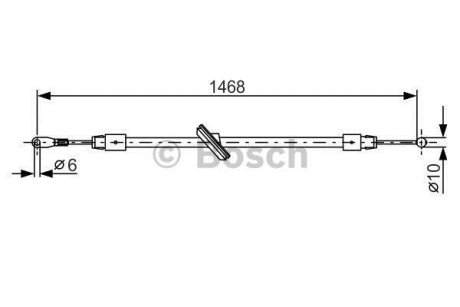 VW Трос ручного гальма Crafter 30-35 -16 BOSCH 1987482027