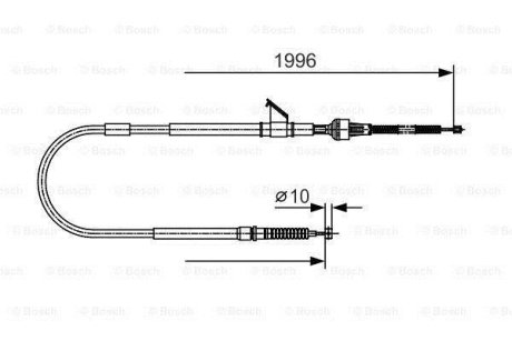 Трос гальмівний (зад) (L) Mitsubishi L200 96-07 (1995/1790mm) BOSCH 1 987 482 068