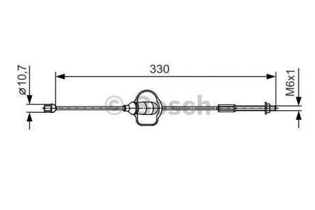 FORD трос ручного гальма передн.Focus 05- BOSCH 1987482121