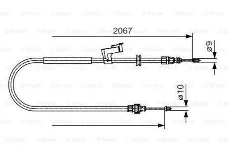 Трос гальм. задн. прав. FORD GALAXY BOSCH 1987482134