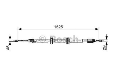 Трос ручного гальма (зад) (R) Renault Kangoo 01- (1525/1235mm) BOSCH 1 987 482 142