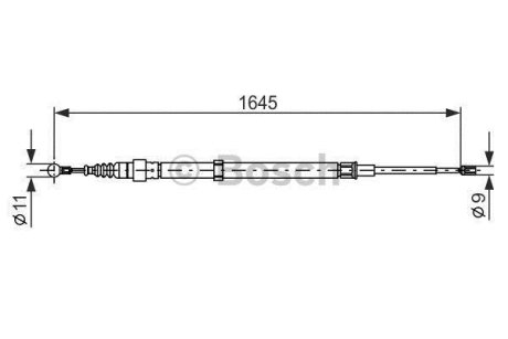 Трос ручного гальма Skoda Fabia/VW Polo 99-08 (1645mm) BOSCH 1 987 482 191