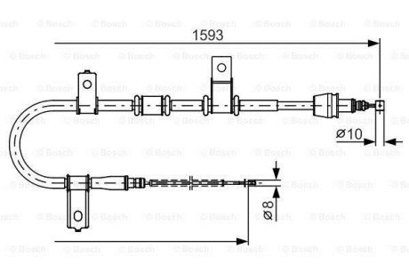 Трос остановочных тормозов BOSCH 1987482224