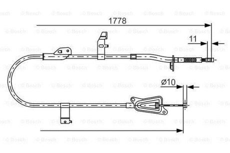 NISSAN трос ручн.гальма лів.Primera 02- BOSCH 1987482304