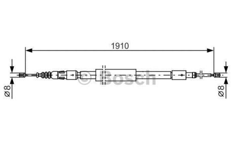 Трос ручника (задний) Citroen C3 09- (1910/1110mm) BOSCH 1 987 482 318