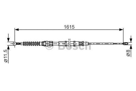 Трос ручного гальма (зад) Skoda Superb 08-15 (1615/805mm) BOSCH 1 987 482 328